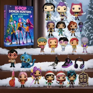 Custom Kpop 3D Print Acrylic,Resin Demon Hunters Advent Calendar, 24 Funny Holiday Decor Ornaments, Christmas Gifts
